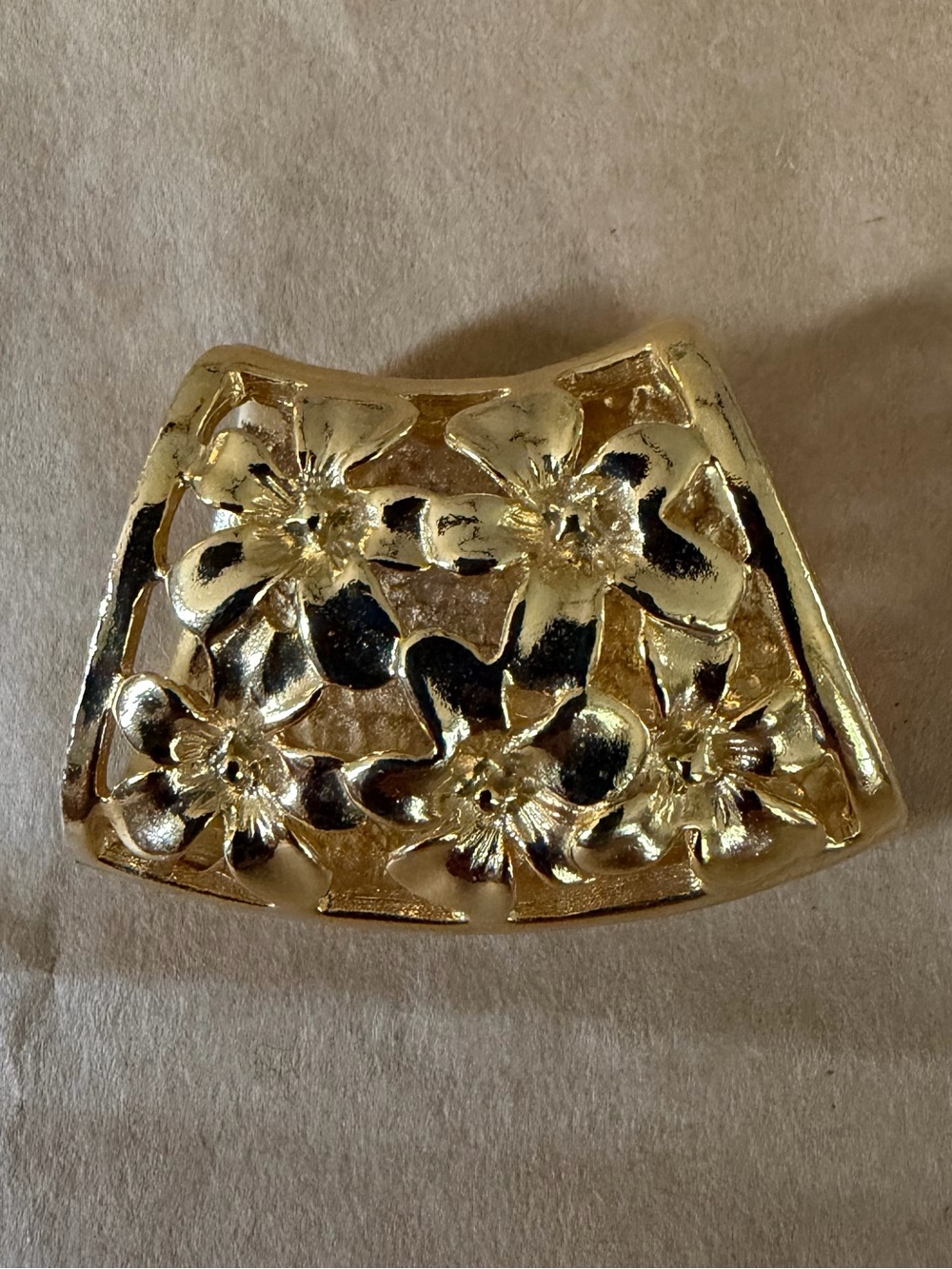 Gold Floral Metal Floral Scarf Tube